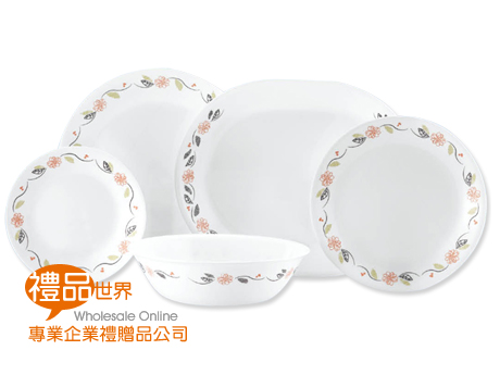 餐具 康寧陽光橙園餐具組5入裝 瓷器 餐盤