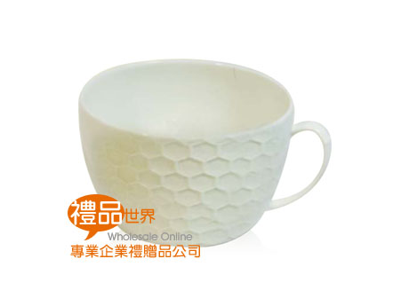 馬克杯 蜂巢淨瓷單把湯杯 湯杯 陶瓷 杯子