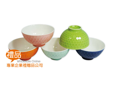 陶瓷 蜂巢淨瓷5彩碗組 碗 餐具組