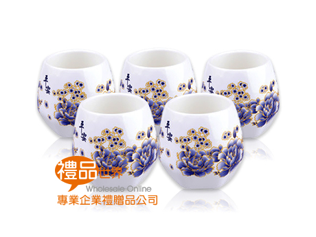   青花六角天燈杯(5入)、青花瓷、馬克杯、造型杯、陶瓷