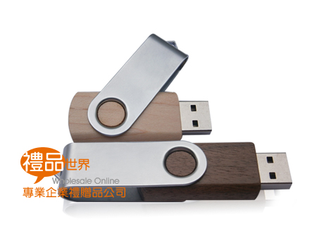  木頭旋轉隨身碟、隨身碟、USB、木質