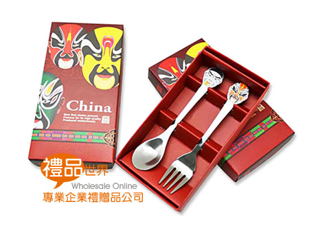 禮品 贈品 禮贈品 此商品為中國風臉譜餐具2件組 環保餐具