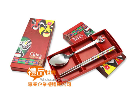 禮品 贈品 此商品為 中國風臉譜餐具組 (龍年) 環保筷  環保餐具 筷子 湯匙 免洗餐具