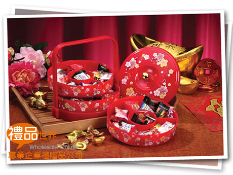 禮品 贈品 禮贈品 此商品為 日式和風三層手提糖果盒 置物盒 過年 尾牙