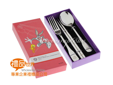   禮品 贈品 此商品為 華納俏皮餐具3入組 環保筷   環保餐具  筷子  叉子  免洗餐具 湯匙