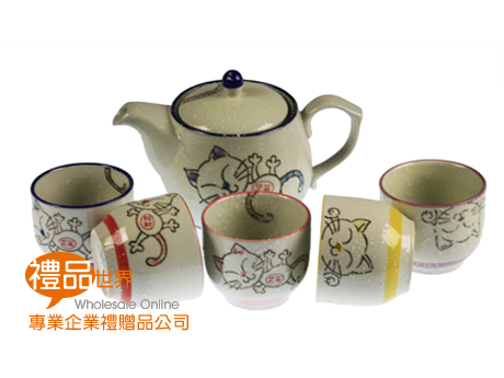 禮品 贈品 禮贈品 此商品為 手繪貓咪茶具組  瓷器禮盒=茶杯組=泡茶=茶具