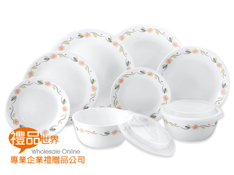 餐具 康寧陽光橙園10件餐具組 瓷器 餐盤