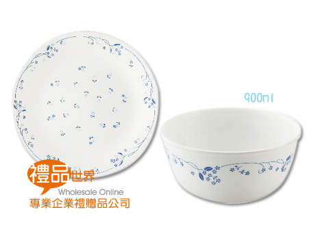 康寧古典藍碗盤2件組 餐盤 餐具 碗盤組 廚房 料理 盤子