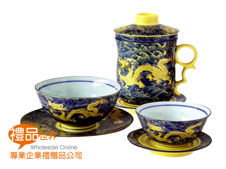 禮品 贈品 此商品為 黃金龍杯壺組 瓷器=瓷杯 泡茶=茶具